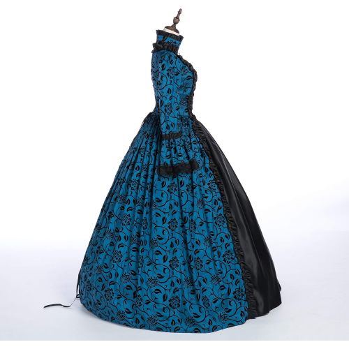  할로윈 용품CountryWomen 18th Century Womens Rococo Ball Gown Printing Long Gothic Victorian Dress Masquerade Theme Dresses