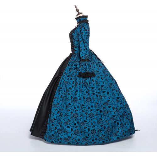  할로윈 용품CountryWomen 18th Century Womens Rococo Ball Gown Printing Long Gothic Victorian Dress Masquerade Theme Dresses