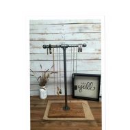 /Countrycornergoods Large Industrial pipe jewelry stand-Industrial Jewelry Stand-Industrial Chic-Hooks and Fixtures-Steampunk Jewelry Stand-