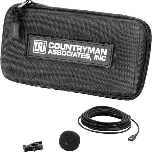  Countryman I2 Instrument Mic, High Gain, with LEMO 3-Pin Connector for WisyCom MTP30, MTP40, MTP40S, MTP41, and MTP41S Wireless Transmitters (Black)