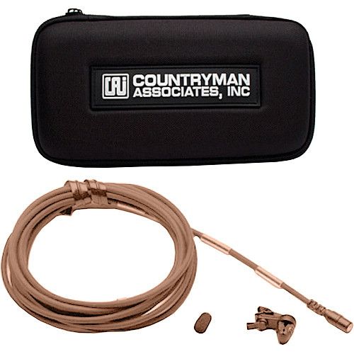  Countryman B2D Directional Lavalier with a Threaded Connector Termination with no Connector (Gray Band, Tan)