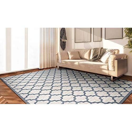  Couristan Marina Garden Gate/Oyster-Slate Blue Area Rug 2 x 311