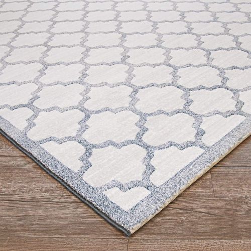  Couristan Marina Garden Gate/Oyster-Slate Blue Area Rug 2 x 311