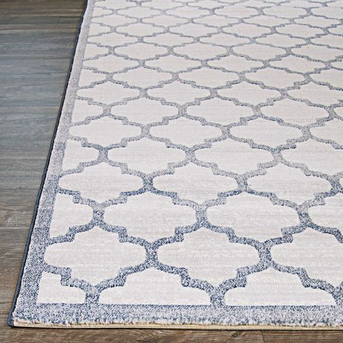  Couristan Marina Garden Gate/Oyster-Slate Blue Area Rug 2 x 311