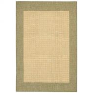 Couristan 1005/5005 Recife Checkered Field Natural/Green Rug, 8-Feet 6-Inch by 13-Feet