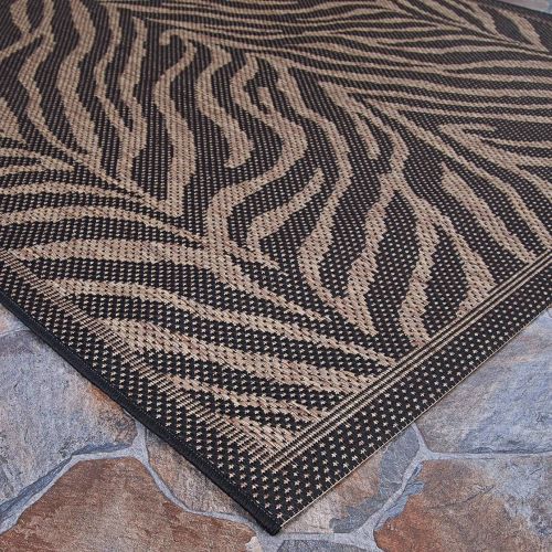  Couristan 15140121 Recife Zebra BlackCocoa Rug, 7-Feet 6-Inch by 10-Feet 9-Inch