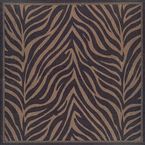  Couristan 15140121 Recife Zebra BlackCocoa Rug, 7-Feet 6-Inch by 10-Feet 9-Inch