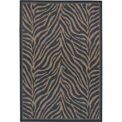  Couristan 15140121 Recife Zebra BlackCocoa Rug, 7-Feet 6-Inch by 10-Feet 9-Inch