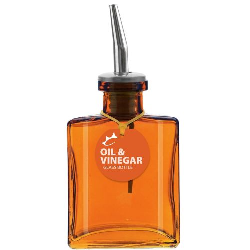  Couronne Company B6016P08 Glass Oil Bottle 5 oz Orange