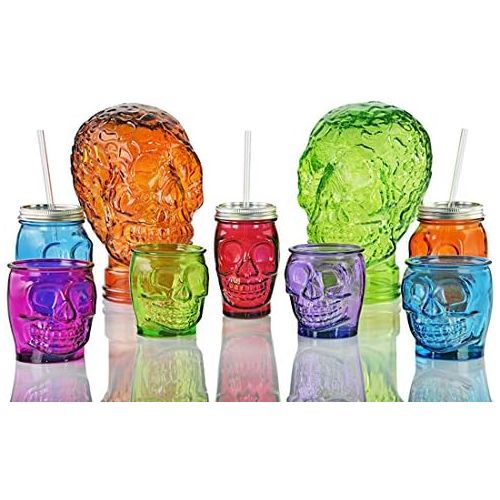  [아마존베스트]Couronne Company G5863G09 Glass Sugar Skull, 10, Aqua, 1 Piece