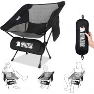 Covacure Ultralight Camping Chairs for Adults - Portable Camping Chair with Pocket, Folding Backpacking Chair with Storage Bag for Camping, Hiking, Home, Outdoor, Picnic