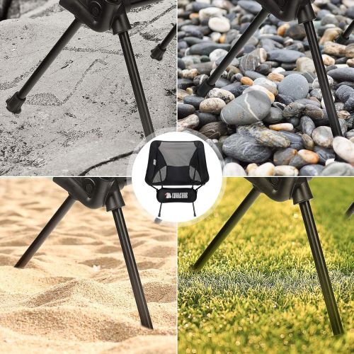  Covacure Ultralight Camping Chairs for Adults - Portable Camping Chair with Pocket, Folding Backpacking Chair with Storage Bag for Camping, Hiking, Home, Outdoor, Picnic