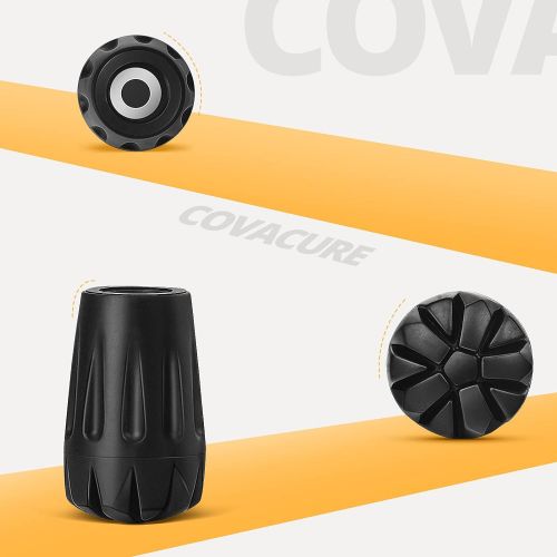  Covacure Rubber Tips for Trekking Poles - Hiking Poles Accessories, Caps Ends Replacement Pole Tip Protectors Fits Most Standard Trekking Poles for Adds Grip Shock Absorbing (2 Pac