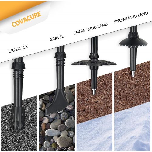  Covacure Rubber Tips for Trekking Poles - Hiking Poles Accessories, Caps Ends Replacement Pole Tip Protectors Fits Most Standard Trekking Poles for Adds Grip Shock Absorbing (2 Pac
