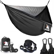 Covacure Camping Hammock - Lightweight Double Hammock, Hold Up to 772lbs, Portable Hammocks for Indoor, Outdoor, Hiking, Camping, Backpacking, Travel, Backyard, Beach(Black)