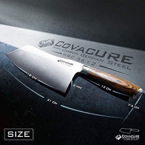  [아마존베스트]Covacure Kitchen Knife / Chefs Knife 18 cm, Rustproof Chinese, German High Carbon Stainless Steel with Pakkawood Handle for Kitchen and Restaurant with Gift Box