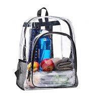 Covax Clear Transparent Backpack, Heavy Duty Multi-pockets Bookbag, Clear PVC See Through Outdoor Backpacks for Daily Trip, Security, Sports