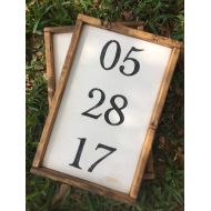 /CoveredDesigns Custom Anniversary Date Sign, Wedding Gift, Customizable, Home Decor, Family Date Sign, Rustic, Farmhouse, Framed Wood Sign, Family Gift