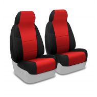 Coverking Custom Fit Front 50/50 Bucket Seat Cover for Select Jeep Cherokee Models - Spacermesh 2-Tone (Red with Black Sides)