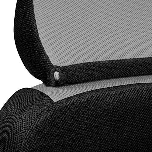  Coverking Custom Fit Front Solid Bench Seat Cover for Select Dodge Ram 1500 Models - Spacermesh 2-Tone (Gray with Black Sides)