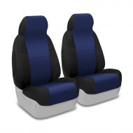 Coverking Custom Fit Front 50/50 Manual Bucket Seat Cover for Select Nissan Xterra Models - Neosupreme (Navy Blue with Black Sides)