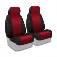 Coverking Custom Fit Front 50/50 Manual Bucket Seat Cover for Select Nissan Xterra Models - Neosupreme (Red with Black Sides)
