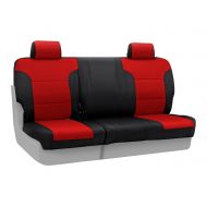Coverking Custom Fit Front 60/40 Bench Seat Cover for Select Ford Models - Spacermesh 2-Tone (Red with Black Sides)