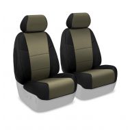 Coverking Front 50/50 Bucket Custom Fit Seat Cover for Select Toyota RAV4 Models - Spacer Mesh (Taupe with Black Sides)
