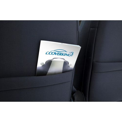  Coverking Custom Fit Front 50/50 Bucket Seat Cover for Select Ford F-Series Models - Neosupreme (Gray with Black sides)