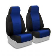 Coverking Custom Fit Front 50/50 Manual Bucket Seat Cover for Select Nissan Frontier Models - Spacermesh 2-Tone (Blue with Black Sides)