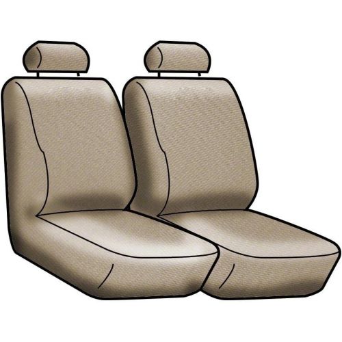  Coverking Custom Fit Front 50/50 Bucket Seat Cover for Select Acura MDX Models - Premium Leatherette Solid (Light Gray)