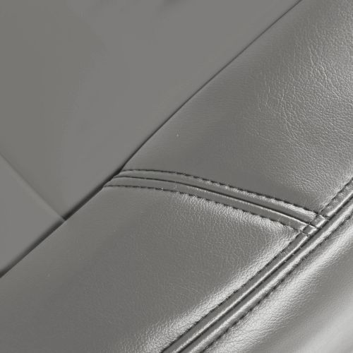  Coverking Custom Fit Front 50/50 Bucket Seat Cover for Select Acura MDX Models - Premium Leatherette Solid (Light Gray)