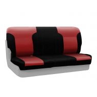 Coverking Custom Fit Front Bench Seat Cover for Select Chevrolet Models - Premium Leatherette 2-Tone (Red with Black Sides)