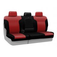 Coverking Custom Fit Center 60/40 Bench Seat Cover for Select Lexus GX470 Models - Premium Leatherette 2-Tone (Red with Black Sides)