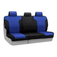 Coverking Rear 60/40 Bench Custom Fit Seat Cover for Select Toyota RAV4 Models - Neosupreme (Blue with Black Sides)