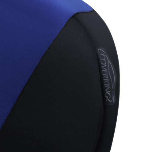  Coverking Rear 60/40 Bench Custom Fit Seat Cover for Select Toyota RAV4 Models - Neosupreme (Blue with Black Sides)