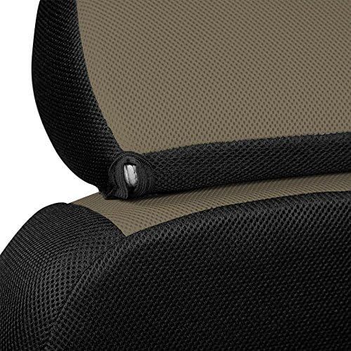  Coverking Custom Fit Front 50/50 Bucket Seat Cover for Select Hyundai Elantra Models - Spacermesh 2-Tone (Taupe with Black Sides)