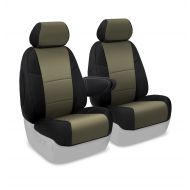 Coverking Custom Fit Front 50/50 Bucket Seat Cover for Select Toyota FJ Cruiser Models - Spacermesh 2-Tone (Taupe with Black Sides)