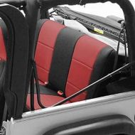 Coverking SPC203 Custom Fit Seat Cover for Jeep Wrangler JK 2-Door - (Neoprene, Black/Red)