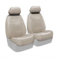 Coverking Custom Fit Front 50/50 Bucket Seat Cover for Select Jeep Liberty Models - Premium Leatherette Solid (Cashmere)