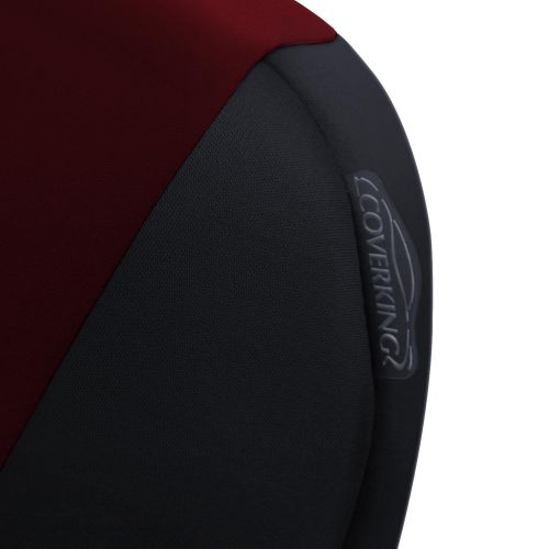  Coverking Custom Fit Front 50/50 Bucket Seat Cover for Select Subaru Legacy/Outback Models - Neosupreme (Wine with Black Sides)