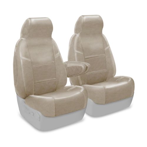  Coverking Custom Seat Cover for Select Ford Truck F-250, 350 Models - Premium Leatherette (Taupe)