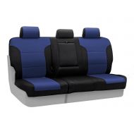 Coverking Custom Fit Rear 60/40 Bench Seat Cover for Select Toyota Prius Models - Neosupreme (Navy Blue with Black Sides)