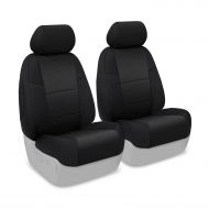 Coverking Custom Fit Front 50/50 Bucket Seat Cover for Select Hyundai Elantra Models - Neosupreme Solid (Black)