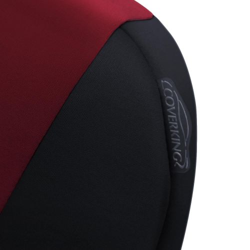  Coverking Custom Fit Front 50/50 Bucket Seat Cover for Select Mazda CX-5 Models - Neosupreme (Red with Black Sides)