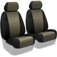 Coverking Front 50/50 Bucket Custom Fit Seat Cover for Select Subaru Forester Models - Spacer Mesh (Taupe with Black Sides)