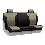 Coverking Custom Fit Front 40/20/40 Seat Cover for Select Ford F-Series Models - Neoprene (Tan with Black Sides)
