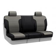 Coverking Custom Fit Front 40/20/40 Seat Cover for Select Ford F-Series Models - Neoprene (Medum Gray with Black Sides)