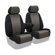 Coverking Custom Fit Front 50/50 Bucket Seat Cover for Select Honda CR-V Models - Neosupreme (Charcoal with Black Sides)
