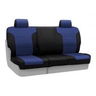 Coverking Custom Fit Rear 60/40 Bench Seat Cover for Select Saturn Vue Models - Neosupreme (Navy Blue with Black Sides)